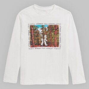 Old Navy Chill Seeker Yetti Graphics TShirt Long Sleeves Kids Size Boy Medium 8Y